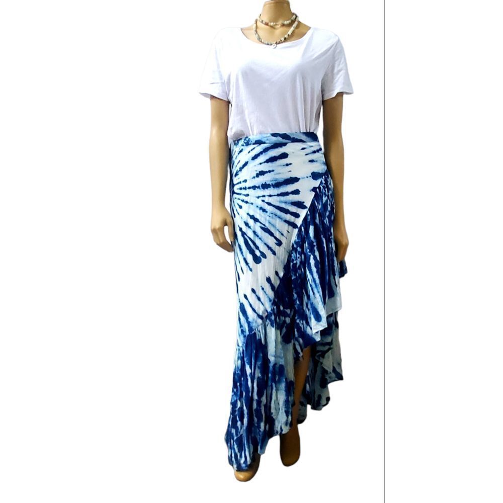 Zoe & Sam Asymmetrical Tie Dye Wrap Maxi Skirt, size XS